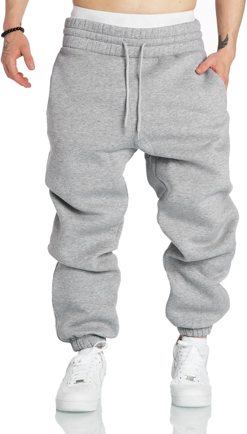 A WATERWANG Men's Sweatpants Casual Cotton Tapered Joggers Athletic Sweat Pants for Men Workout Running with Pockets