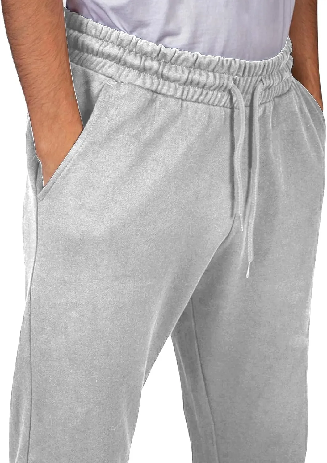 A WATERWANG Men's Sweatpants Casual Cotton Tapered Joggers Athletic Sweat Pants for Men Workout Running with Pockets