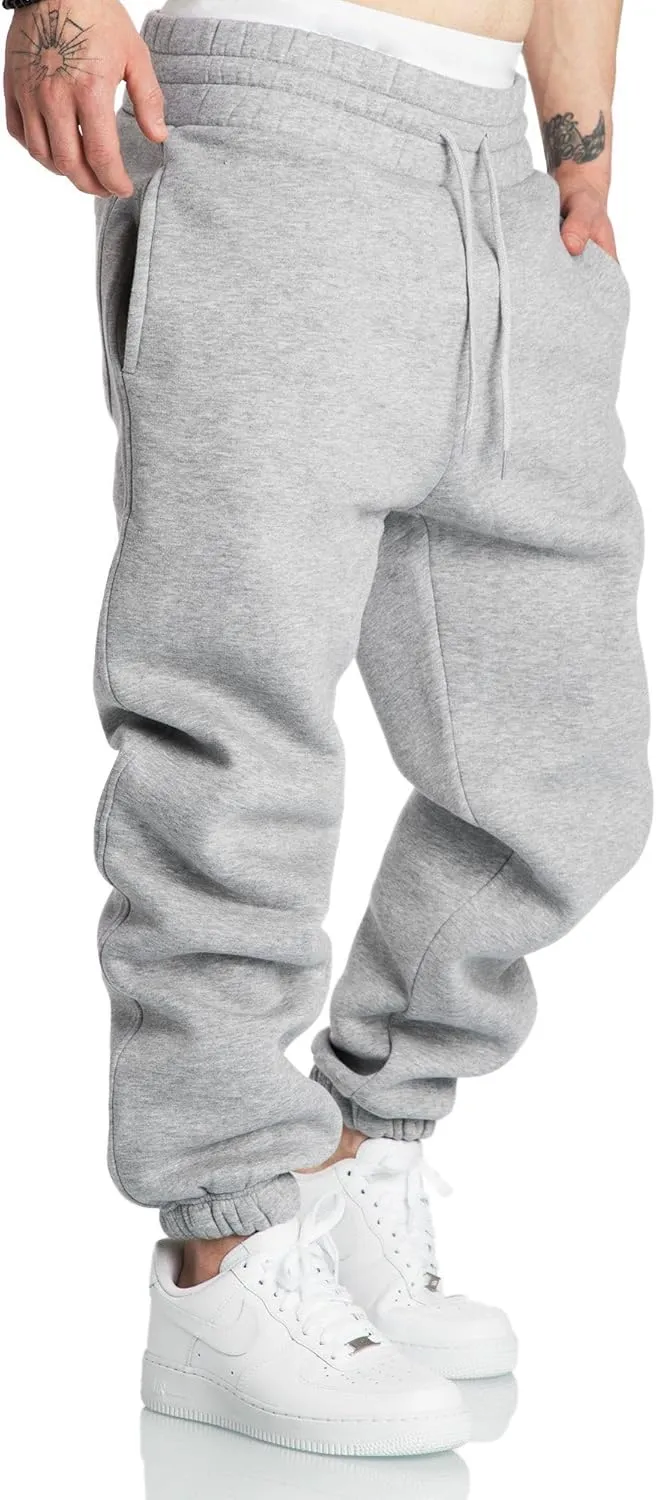 A WATERWANG Men's Sweatpants Casual Cotton Tapered Joggers Athletic Sweat Pants for Men Workout Running with Pockets