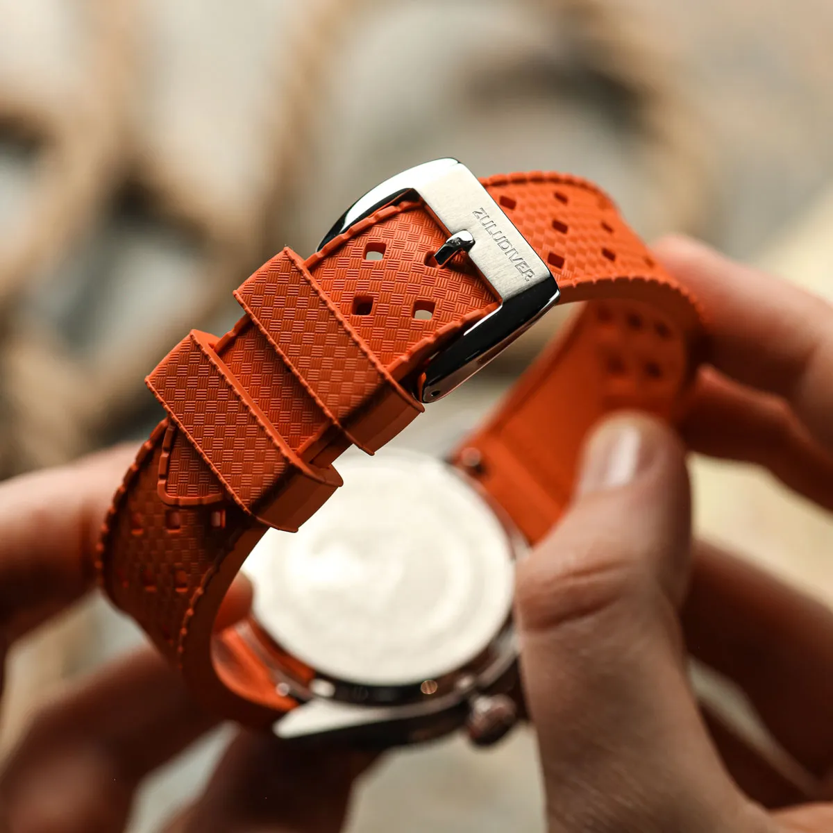AquaTropic Rubber Watch Strap (MKII) - Ocean Blue