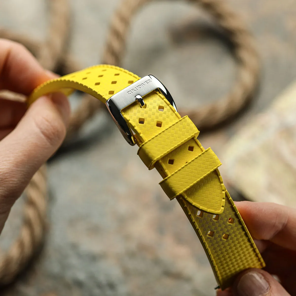 AquaTropic Rubber Watch Strap (MKII) - Tuscan Yellow
