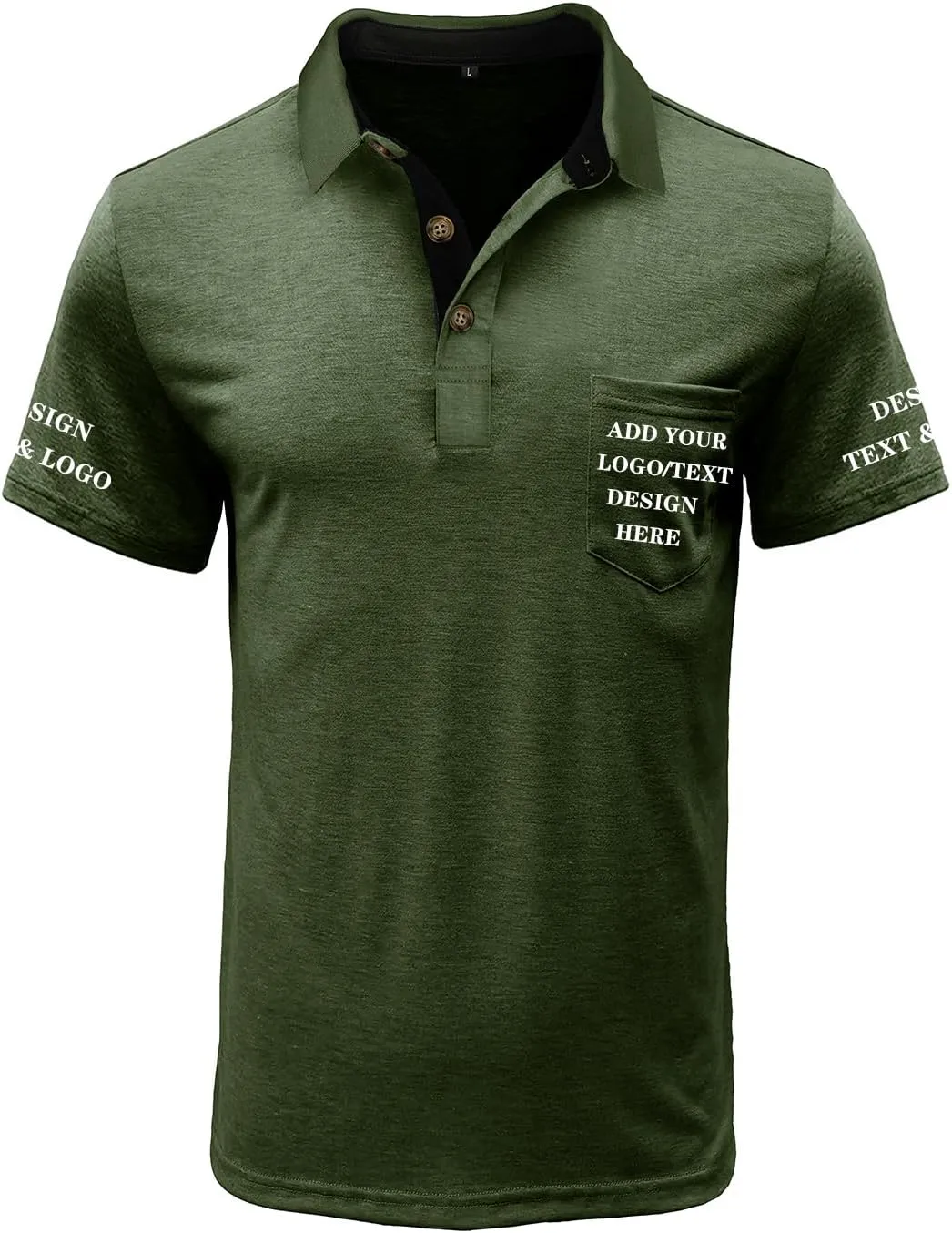Custom Polo Shirts for Men Casual Short/Long Sleeve Personalized Tee Shirts Customized Golf T Shirt with Pockets