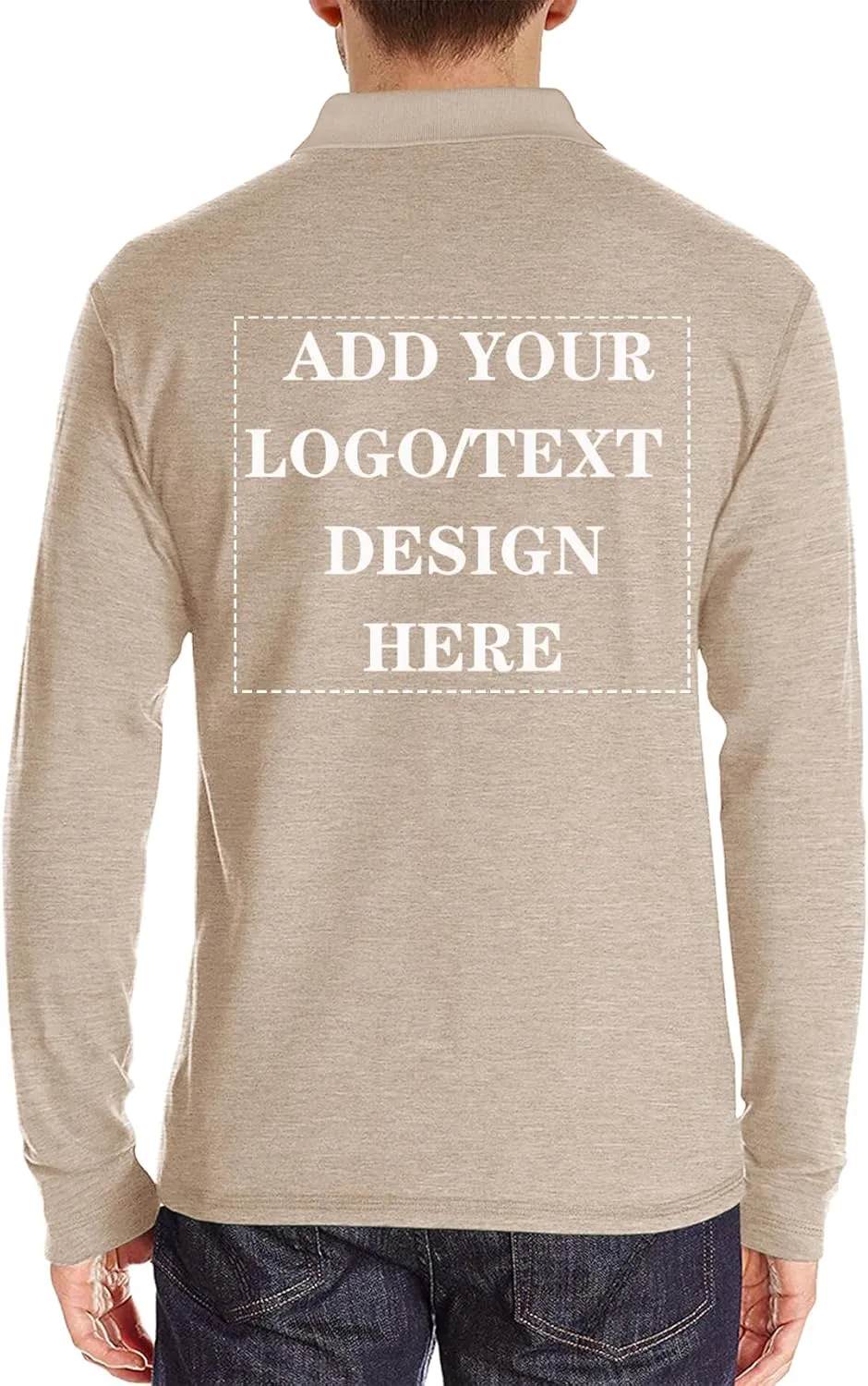 Custom Polo Shirts for Men Short/Long Sleeve Customized Golf Shirt Design Your Own Personalized T-Shirt with Pocket