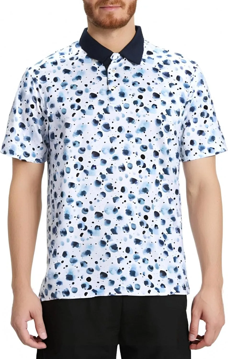 Men's Golf Polo Shirts Dry Fit Comfort Stretch Casual Shirt Short Sleeve Perfomance Moisture Wicking Funny Print