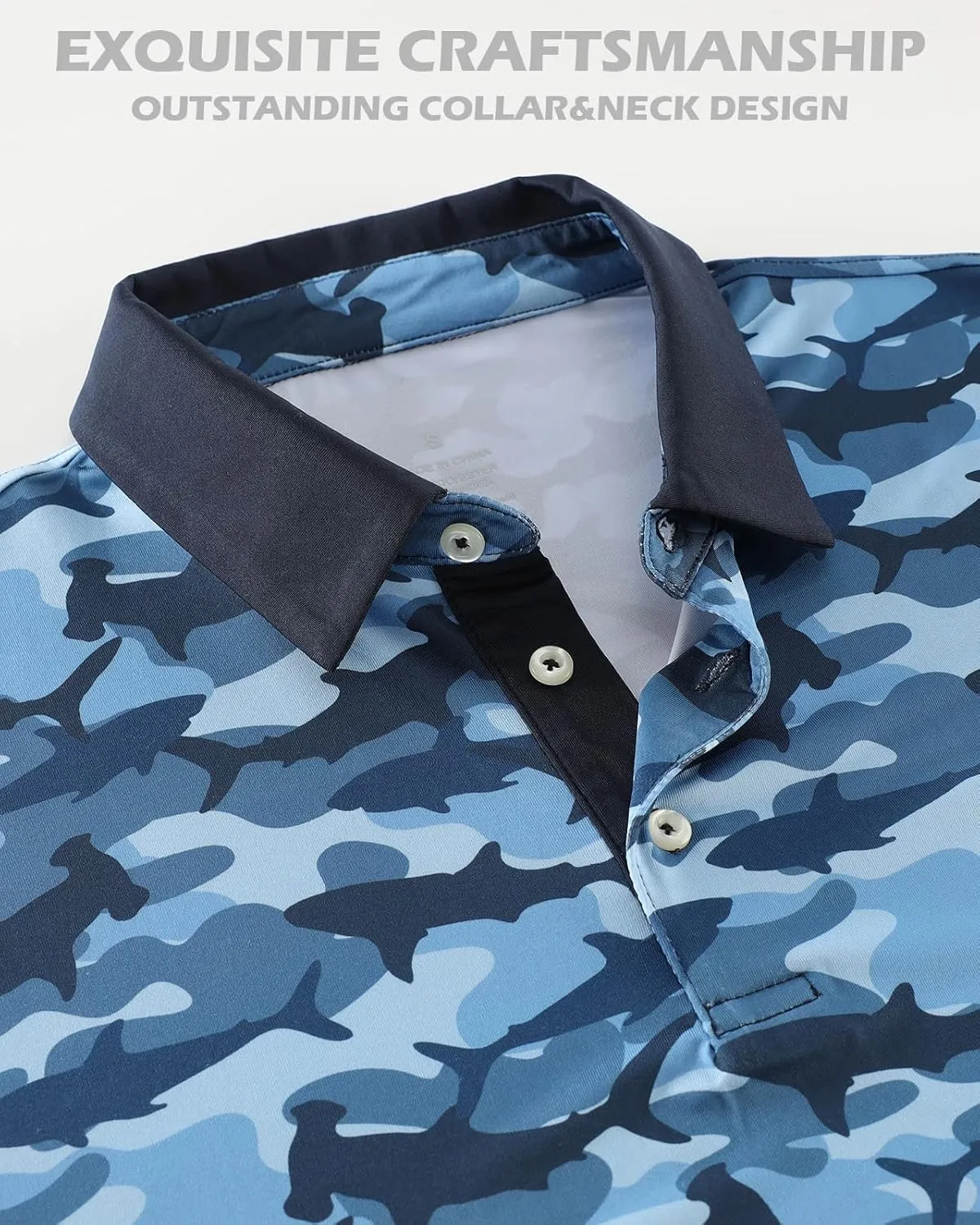Men's Golf Polo Shirts Dry Fit Comfort Stretch Casual Shirt Short Sleeve Perfomance Moisture Wicking Funny Print