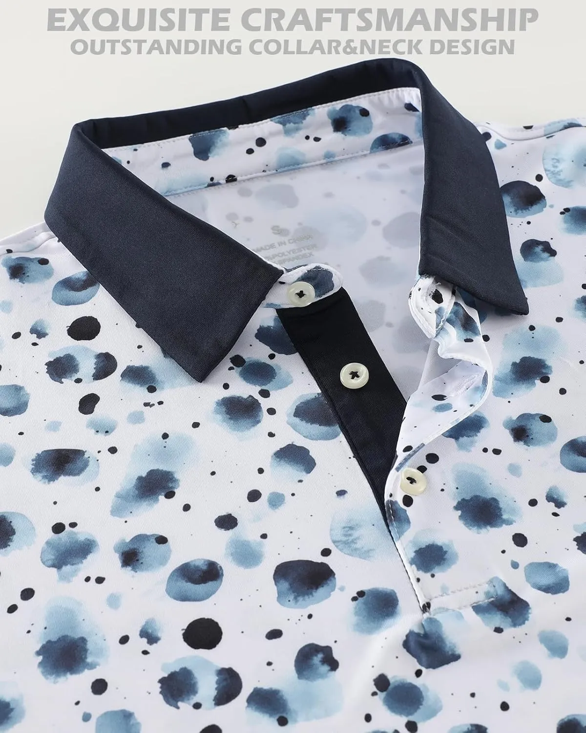 Men's Golf Polo Shirts Dry Fit Comfort Stretch Casual Shirt Short Sleeve Perfomance Moisture Wicking Funny Print