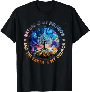 Nature Is My Religion The Earth Is My Church Mandala Tree T-Shirt