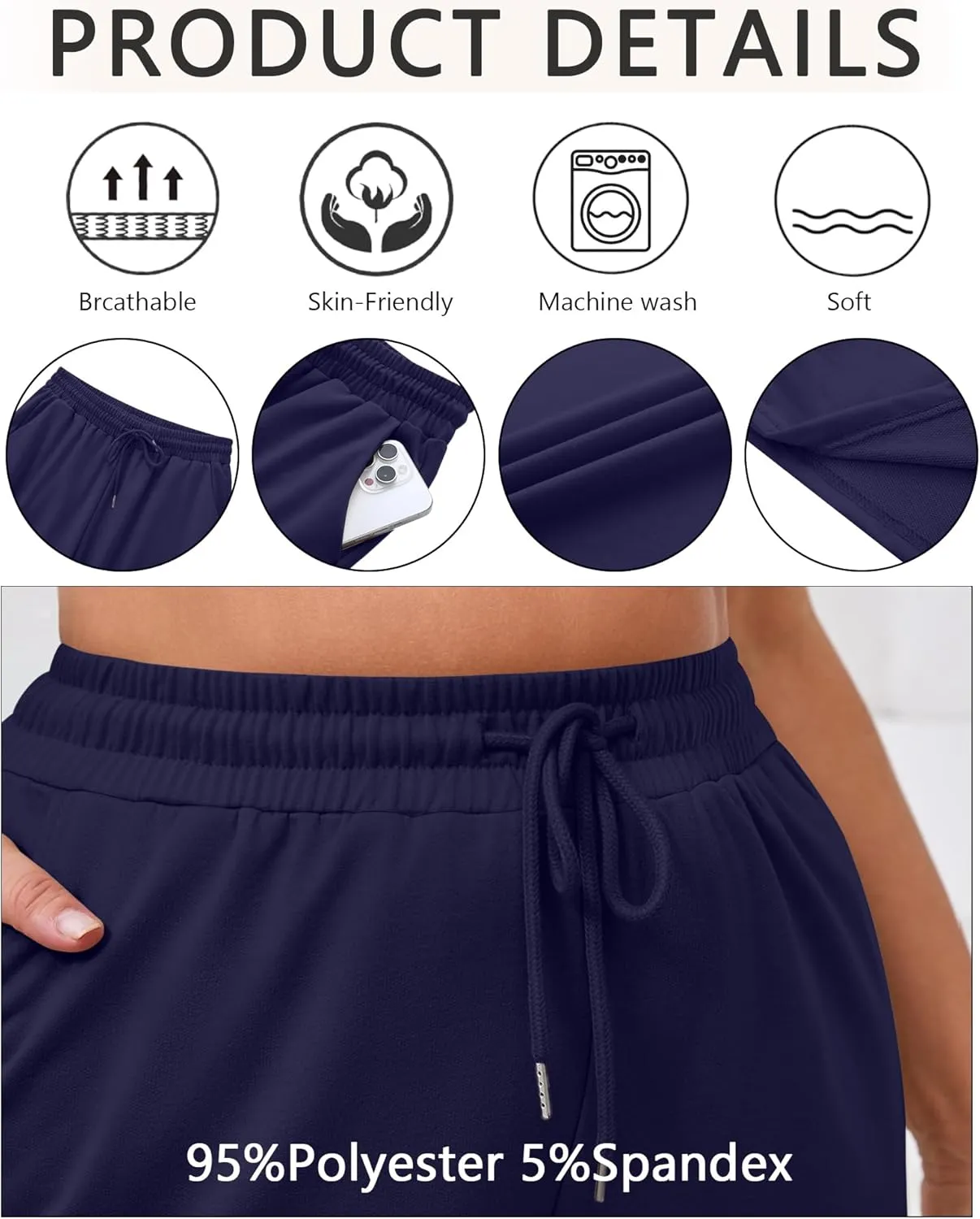 Neer 3 Pack Women's Plus Size Sweatpants Wide Leg Cargo Lounge Pants High Waist Ladies' Slacks Drawstring Jogger with Pockets