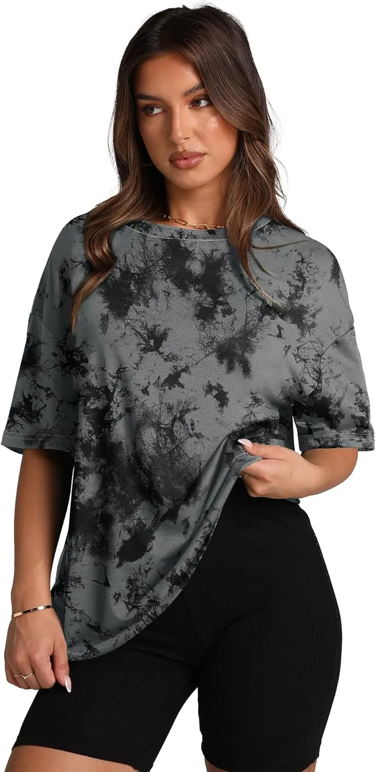 Oversized T Shirts for Women Summer Crewneck Short Sleeve Basic Tops Loose Fit