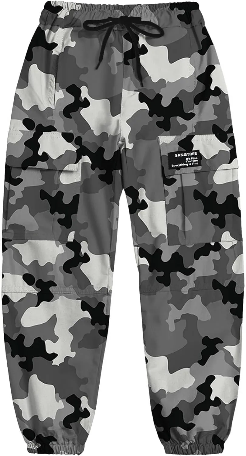 SANGTREE Boy's & Men's Cargo Jogger Pants, 3 Years - Men XXL