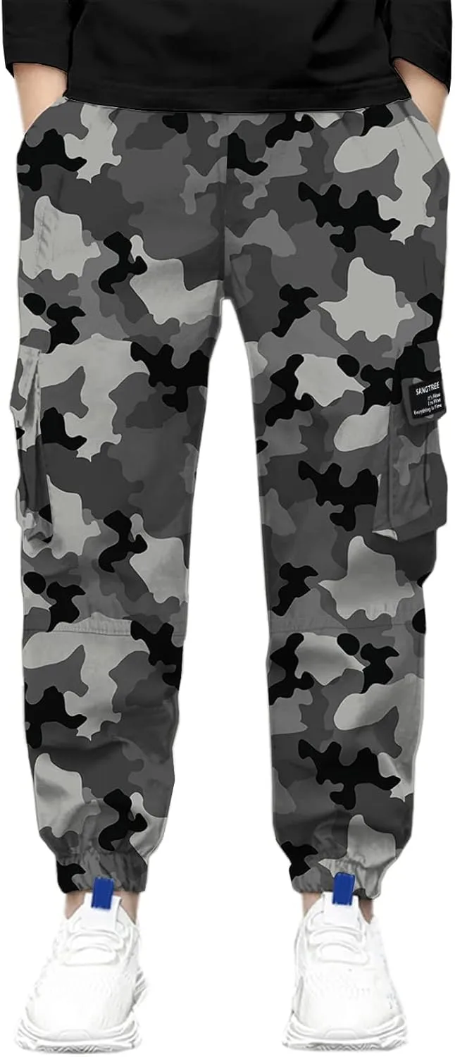 SANGTREE Boy's & Men's Cargo Jogger Pants, 3 Years - Men XXL