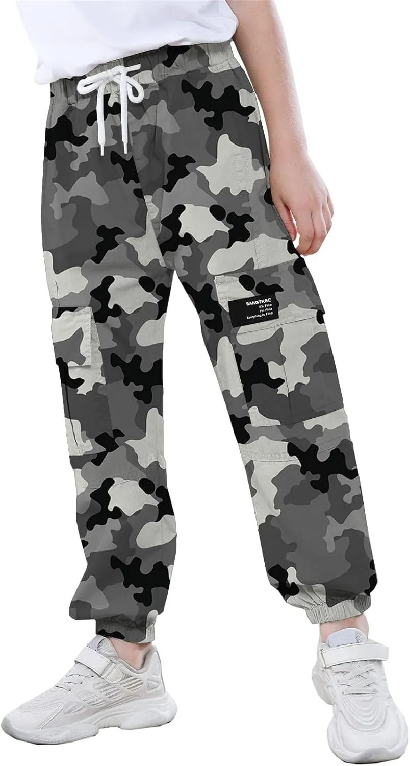 SANGTREE Boy's & Men's Cargo Jogger Pants, 3 Years - Men XXL