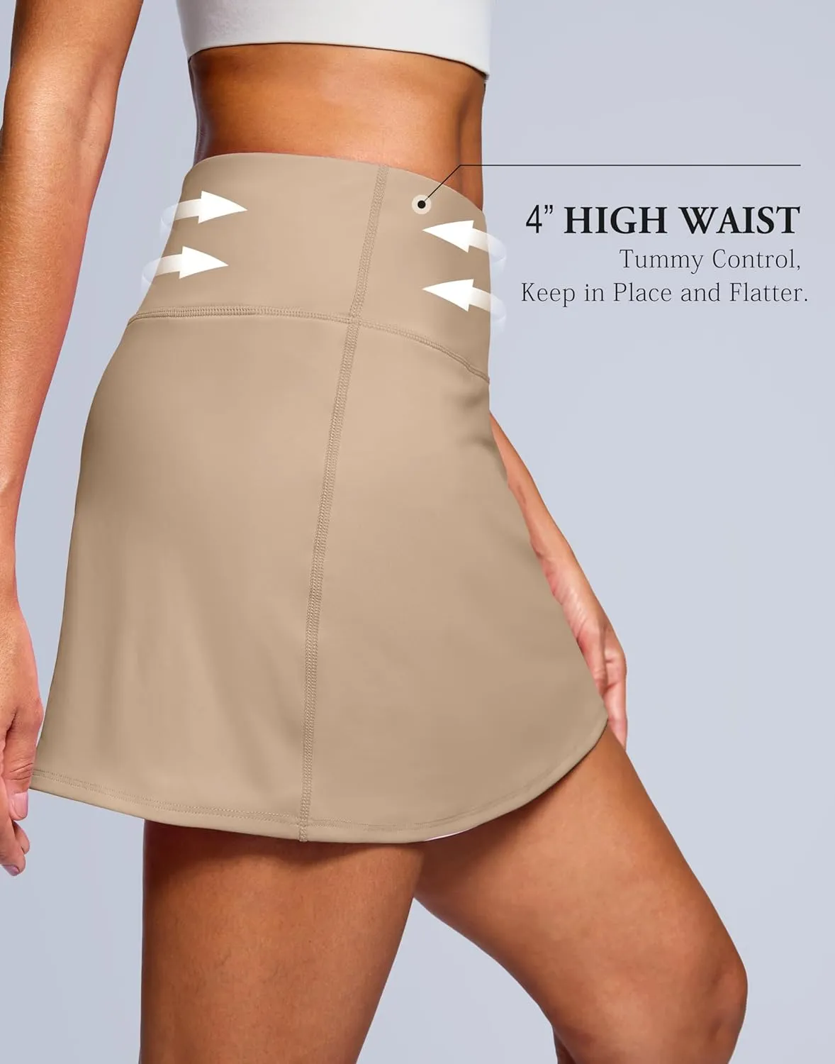 SANTINY 14" Skorts for Women with 2 Pockets High Waisted A Line Casual Pickleball Golf Skort Athletic Tennis Skirt