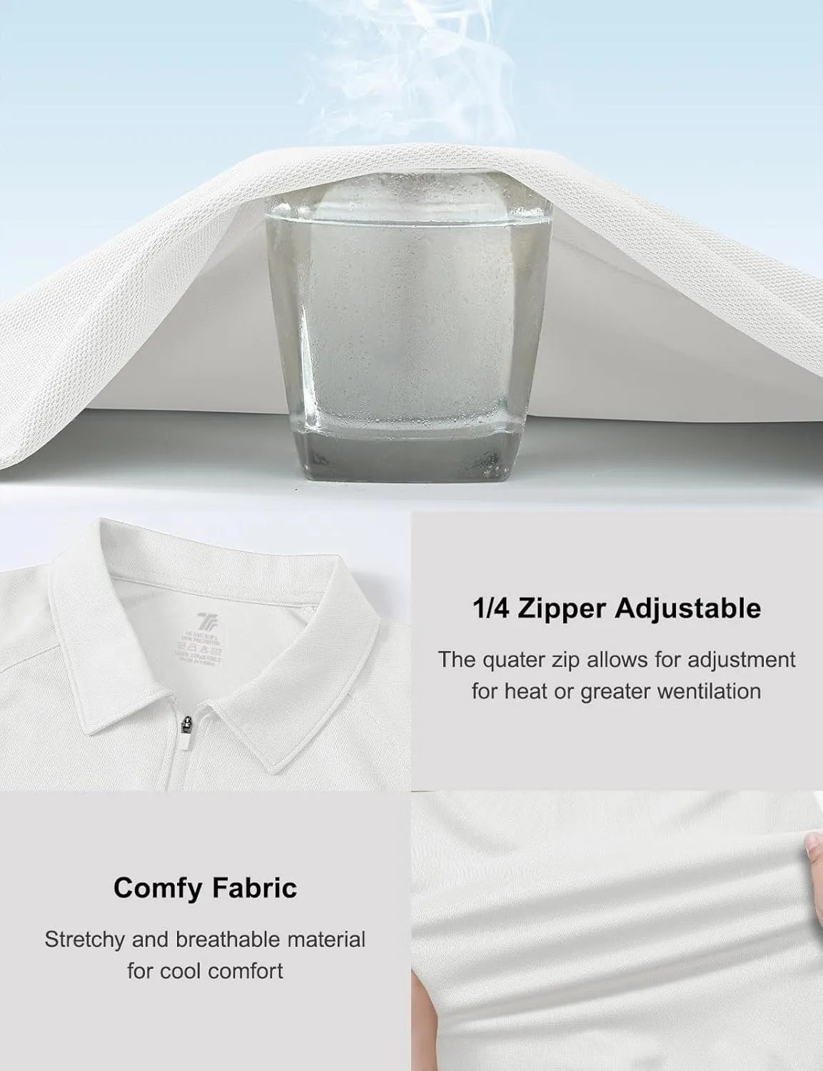 TBMPOY Men's Polo Shirts with Pocket Short Sleeve Quick Dry Casual Sports Outdoor Golf Shirt