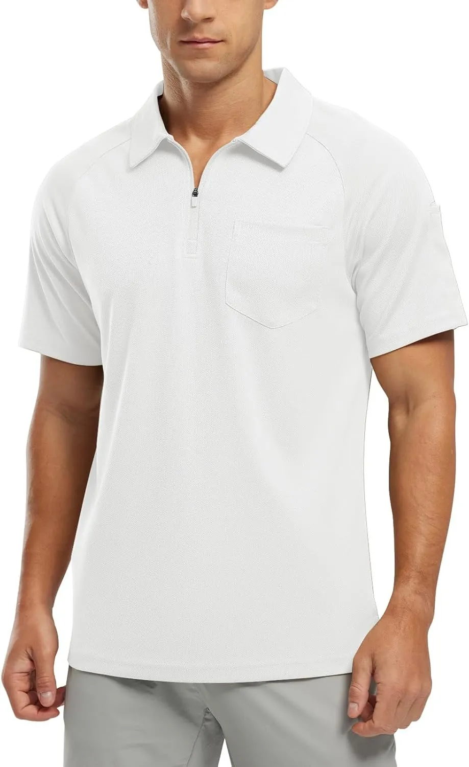 TBMPOY Men's Polo Shirts with Pocket Short Sleeve Quick Dry Casual Sports Outdoor Golf Shirt