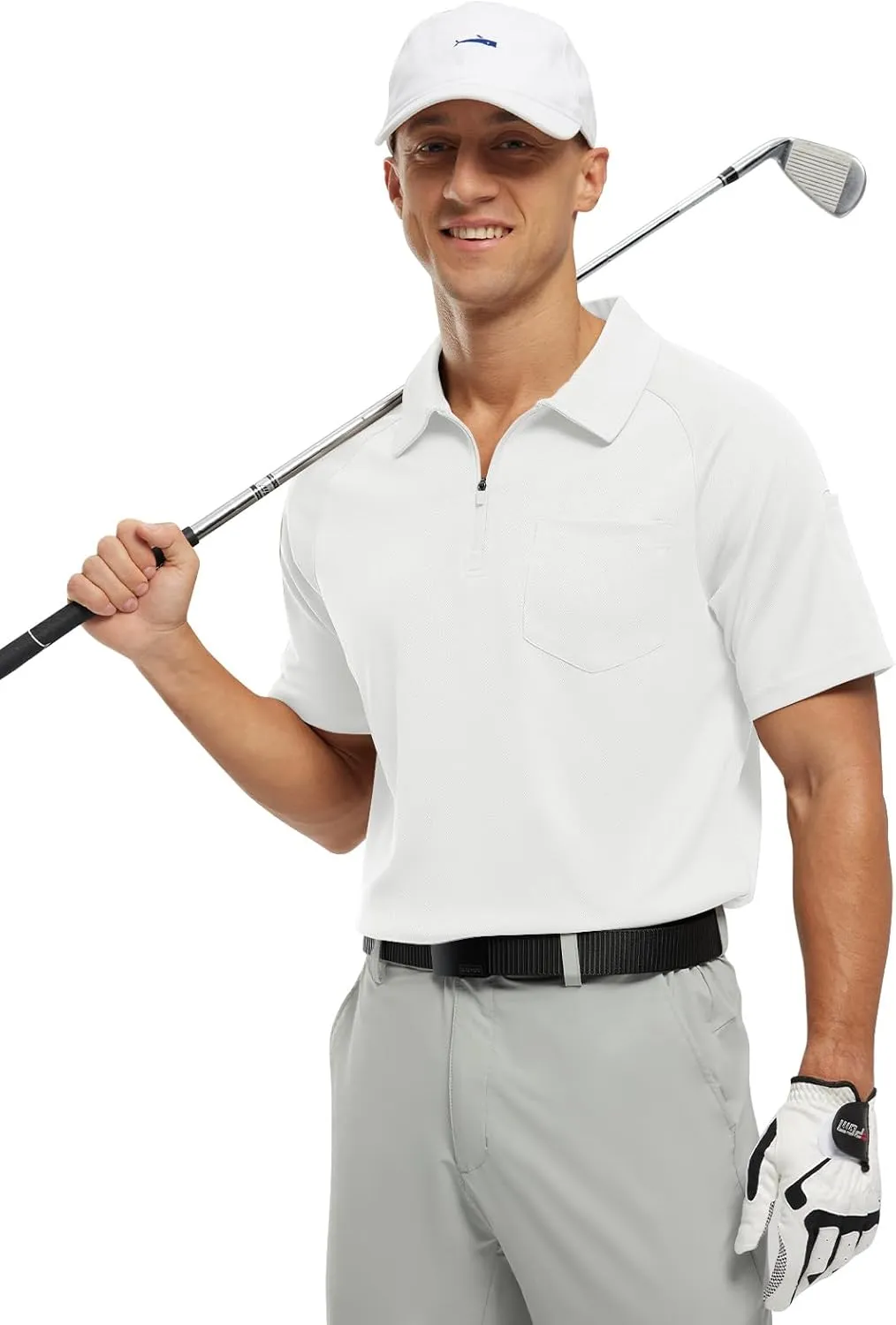 TBMPOY Men's Polo Shirts with Pocket Short Sleeve Quick Dry Casual Sports Outdoor Golf Shirt